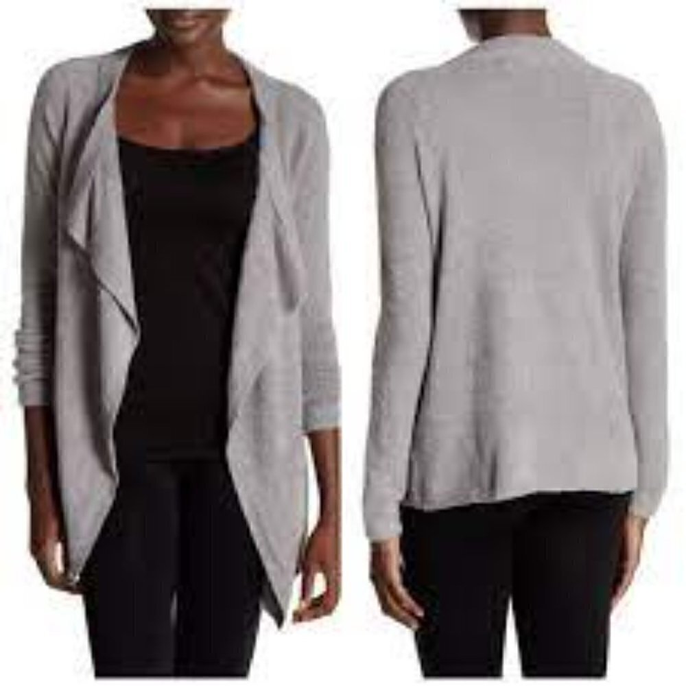 Barefoot Dreams Bamboo Chic Lite Cardigan Women's size S / M Light Gray NEW